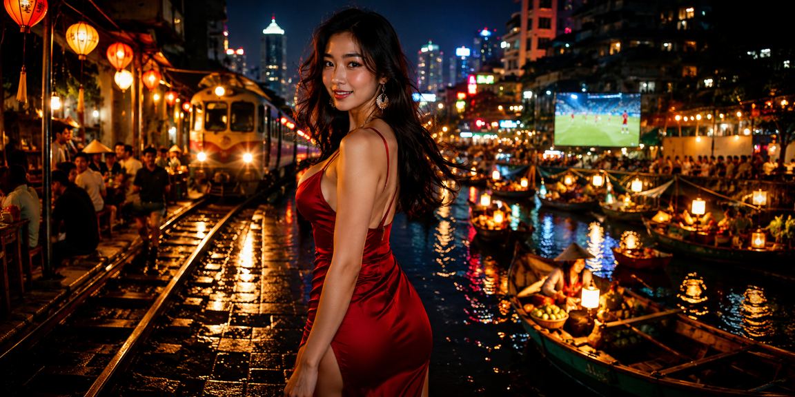 Không khí đặt cược và nhận thưởng buổi tối tại khu chợ đêm Hà Nội